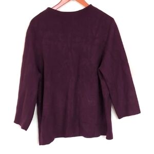 Chicos Burgundy Mock Neck Back Zip Sweater Size Extra Large